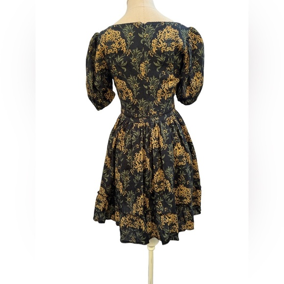 Agua Bendita Linen Pomelo Mini Dress Size Small - Picture 4 of 8